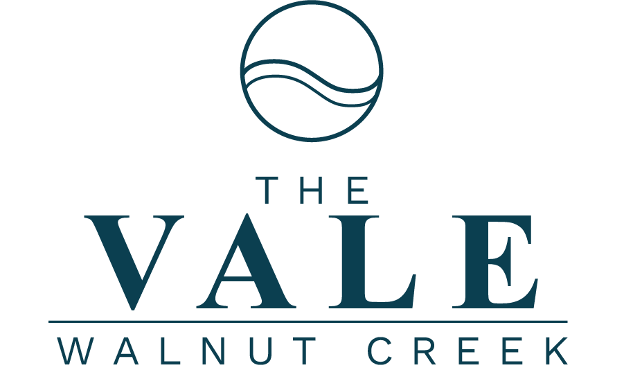 The image is a logo for The Vale Walnut Creek.
